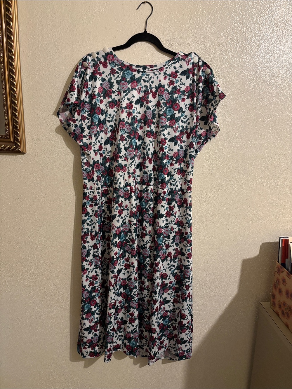 Floral Short Sleeve Midi Dress